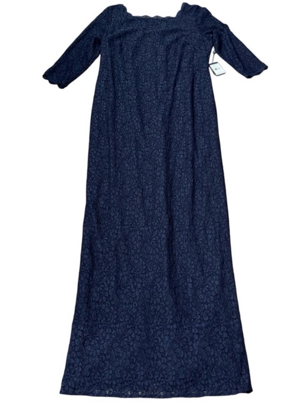 Adrianna Papell Navy Blue Lace Maxi Dress